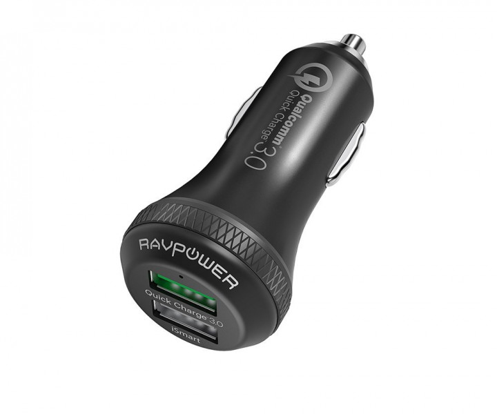 RAVPower USB Car Charger 2xUSB Qualcomm Quick Charge 3.0 36W Black (RP-VC007)